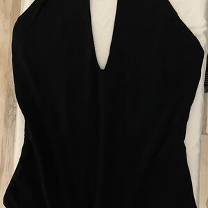 Elegant Black Halter One-Piece Swimsuit